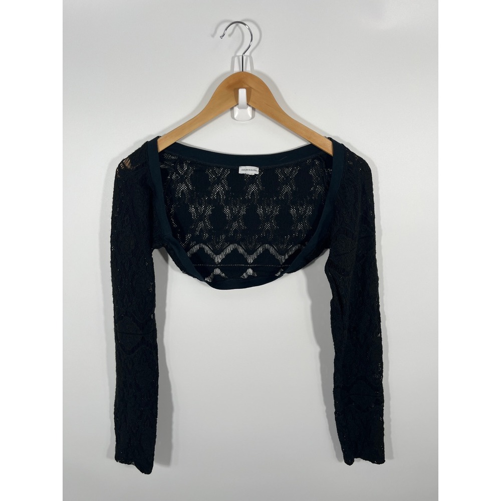 Y2K Womens Shrug Sweater XS Black Lace Dark Fairy‎ Grunge Lightweight Casual